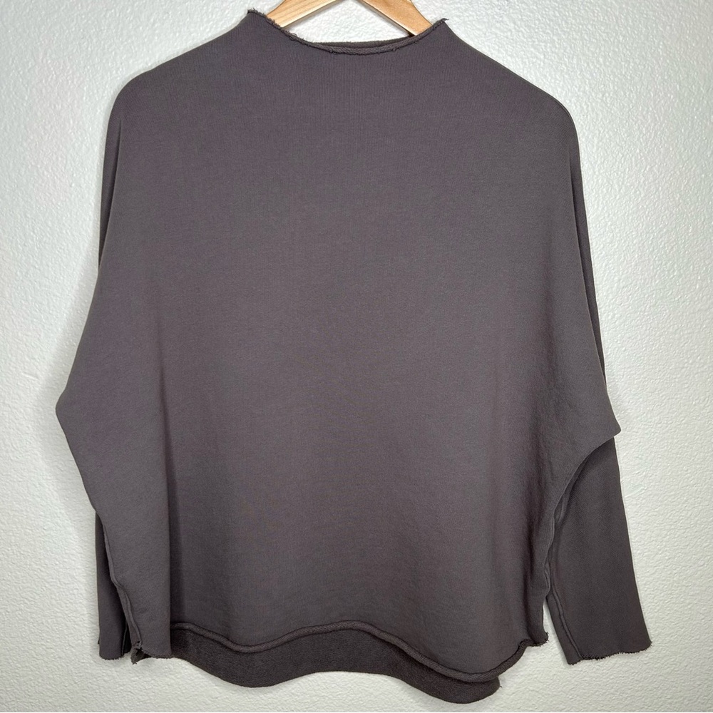 Frank & Eileen Effie Long-Sleeve Funnel Neck Capelet Triple Fleece brown small
